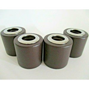 4 wooden reed diffuser bottle collars in dark walnut stained finished wood